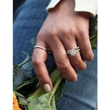 IMOLOVE Moissanite Halo Engagement Rings for Women Halo Rings for Women Wedding Rings 1.64ct D Color VVS1 Clarity Round Cut Moissanite Ring in Sterling Silver plated with 18K Gold-8