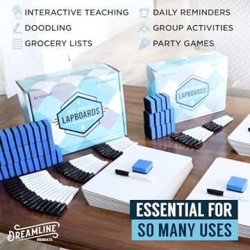 Double Sided Dry Erase Small White Board for Desk (Pack of 12) - 9x12 Inch Small Dry Erase Board for Kids, Clear Wipe Coating Mini Whiteboard, Small White Board Dry Erase for Student & Classroom