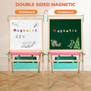 JoyCat Kids Art Easel | Adjustable Wooden Drawing Station