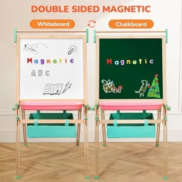 JoyCat Kids Art Easel | Adjustable Wooden Drawing Station