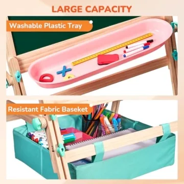 JoyCat Kids Art Easel | Adjustable Wooden Drawing Station