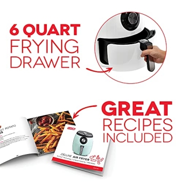 Dash Air Fryer with Temperature Control 6 Quart - White