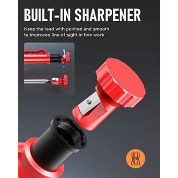 Nicpro Carpenter Pencil Set with Sharpener - Durable & Functional