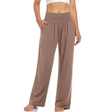 UEU Women's Wide Leg High Waisted Sleep Yoga Pants Casual Loose Fit Sweatpants Comfy Lounge Pant wit...