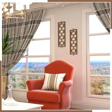 CroBlissful 2 Pcs Mid Century Wall Decor Wood Mid Century Modern Elegance Wall Accents Abstract Wall Decor Geometric Panels for Interior Wall Decor Panel Wall Art for Home Living Room (Brown)