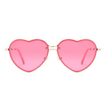 Trendy Przene Pink Heart Sunglasses - Stylish UV400 Protection