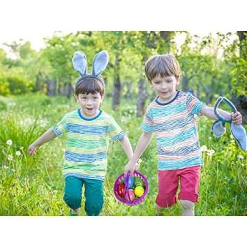 18 PCS Easter Baskets Small with Handles for Kids Egg Hunting-70g Easter Grass Stuffers for Spring Party Crafts Supplies Accessories Decorations Party Favors