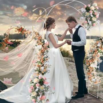 Tytroy Reconfigurable & Easy-to-Assemble Metal Outdoor & Indoor 7'6" Garden or Wedding Arch Arbor fo...