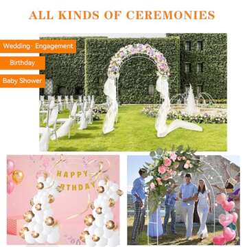 Tytroy Reconfigurable & Easy-to-Assemble Metal Outdoor & Indoor 7'6" Garden or Wedding Arch Arbor for Wedding Bridal Party Elegant Decorations & Garden Climbing Plants Vines (White 1PC)