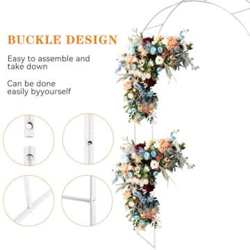 Tytroy Reconfigurable & Easy-to-Assemble Metal Outdoor & Indoor 7'6" Garden or Wedding Arch Arbor for Wedding Bridal Party Elegant Decorations & Garden Climbing Plants Vines (White 1PC)