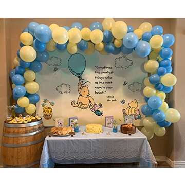 Pastel Balloon Garland Arch Kit with 100 pcs Blue and Yellow Balloons, DIY Balloon Bouquet Kit for Baby Shower, Wedding Bachelorette Birthday Party , Balloon Decorations