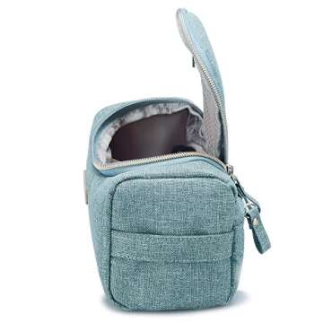 evoon Essential Oil Bag, 12 Bottles Perfect Portable Essential Oils Travel Case for Young Living & doTerra Suitable for 5ml,10ml,15ml Bottles Light Blue