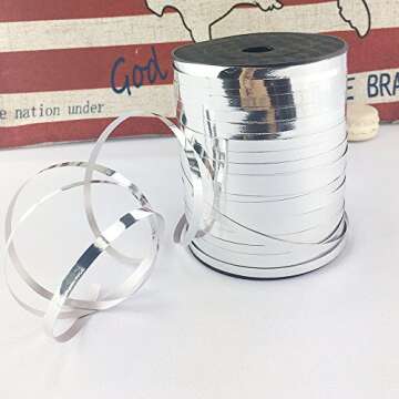 Balloon Curling Ribbons(Sliver) Balloon String for Decoration Balloon Accessories,500 Yards