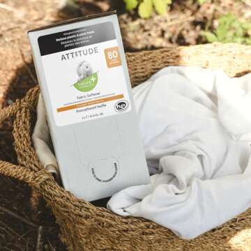 ATTITUDE Laundry Fabric Softener Liquid, Vegan and Naturally Derived Detergent, Plant Based, HE Washing Machine Compatible, Citrus Zest, Bulk Refill, 80 Loads, 67.6 Fl Oz