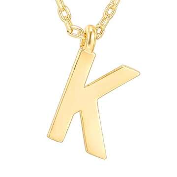 PAVOI 14K Yellow Gold Plated Initial Necklace | Letter Necklaces for Women | K Initial