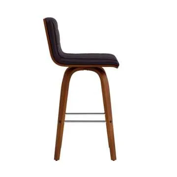 Vienna 26-Inch Swivel Bar Stool in Brown Faux Leather