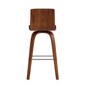Vienna 26-Inch Swivel Bar Stool in Brown Faux Leather
