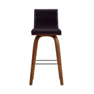 Vienna 26-Inch Swivel Bar Stool in Brown Faux Leather
