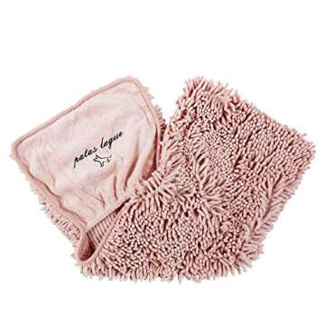 Patas Lague Absorbent Dog Towel for Drying Dogs Large, 35''x15'' Extra Large Microfiber Quick Drying Pet Bath Towel with Hand Pockets, Machine Washable Pet Shammy Pink