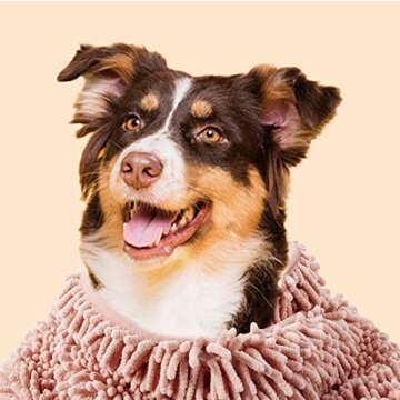 Patas Lague Absorbent Dog Towel for Drying Dogs Large, 35''x15'' Extra Large Microfiber Quick Drying Pet Bath Towel with Hand Pockets, Machine Washable Pet Shammy Pink