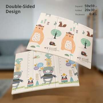 UANLAUO Foldable Baby Play Mat, Extra Large Waterproof Activity Playmats for Babies,Toddlers, Infant...