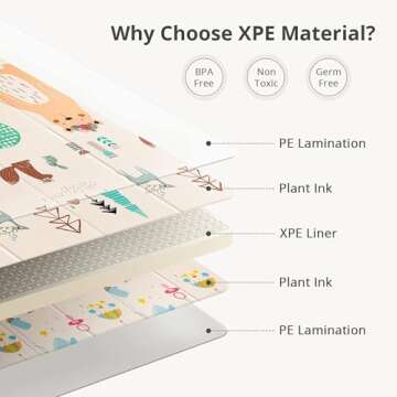 UANLAUO Foldable Baby Play Mat, Extra Large Waterproof Activity Playmats for Babies,Toddlers, Infants, Play & Tummy Time, Foam Baby Mat for Floor with Travel Bag (Bear(59x59x0.4inch))