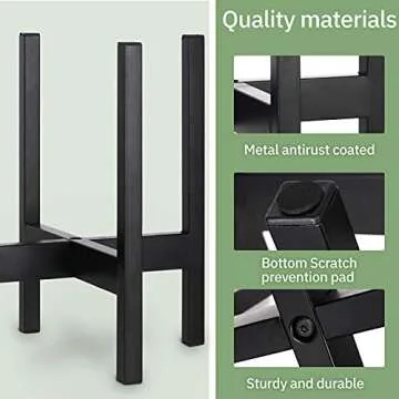 Sturdy Black Plant Stand for Indoor Plants - DECORLIFE