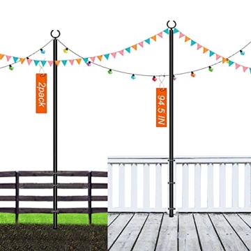 ZSMAIKU String Light Poles for Outdoor Parties and Weddings