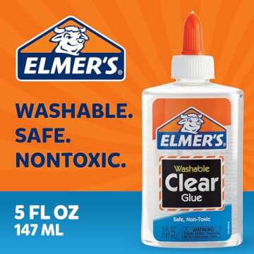 Elmer's E305 School Glue Washble Clear, 5 oz, Clear (Pack of 2)