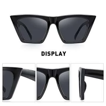 OLIEYE Vintage Square Cat Eye Sunglasses for Women
