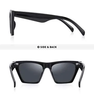 OLIEYE Vintage Square Cat Eye Sunglasses for Women