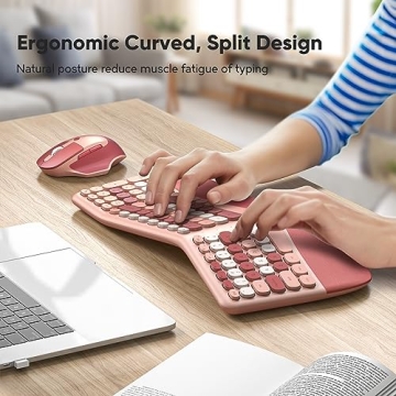 Retro Wireless Keyboard & Mouse Combo for Stylish Workspaces