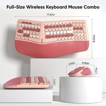 Retro Wireless Keyboard & Mouse Combo for Stylish Workspaces