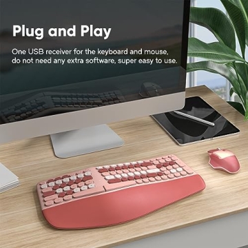 Retro Wireless Keyboard & Mouse Combo for Stylish Workspaces