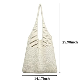 Ovida Cute Beach Bag Crochet Beach Tote Bag for Summer