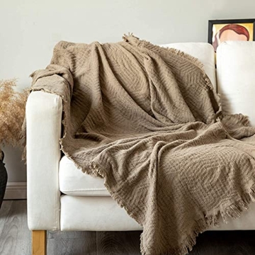 GLORY SEASON Cotton Throw Blanket for Cozy Comfort