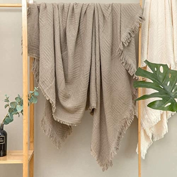 GLORY SEASON Cotton Throw Blanket for Cozy Comfort