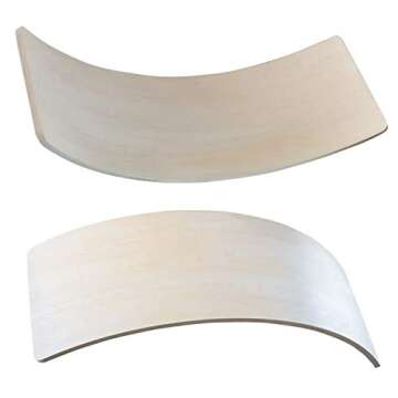 FUNPENY Wooden Balance Board, Wobbel Balance Board Kid Yoga Board Curvy Board Wooden Rocker Board, 31 Inch Kid Size Wooden Style