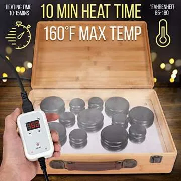 Portable Heated Massage Stones & Warmer Set - SereneLife