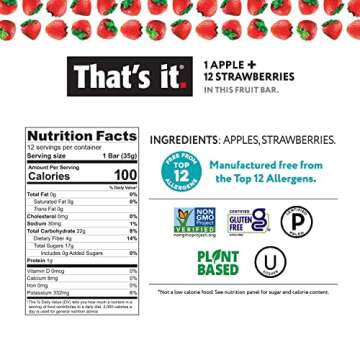That's it. Variety Pack 100% Natural Real Fruit Bar, Best High Fiber Vegan, Gluten Free Healthy Snac...