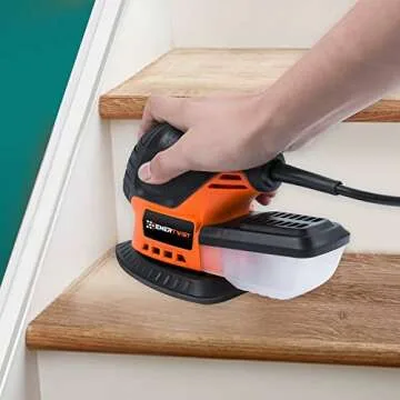 Enertwist Detail Sander, 13000OPM Lightweight Small Sander with Dust Box for Tight Corner and Small Hard-to-reach Areas Wood Sanding