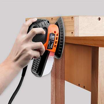 Enertwist Detail Sander, 13000OPM Lightweight Small Sander with Dust Box for Tight Corner and Small Hard-to-reach Areas Wood Sanding