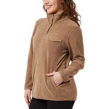 32 Degrees Heat Womens Midweight Snap Arctic Fleece Pullover (as1, alpha, xx_l, regular, regular, Wo...