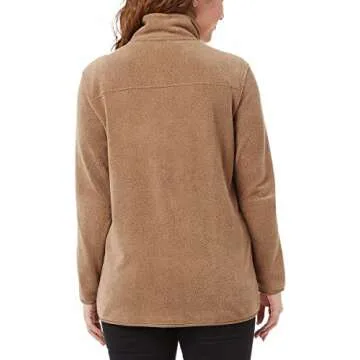 32 Degrees Heat Womens Midweight Snap Arctic Fleece Pullover (as1, alpha, xx_l, regular, regular, Wood Smoke)