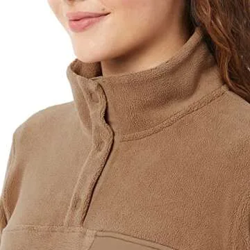 32 Degrees Heat Womens Midweight Snap Arctic Fleece Pullover (as1, alpha, xx_l, regular, regular, Wood Smoke)