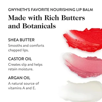 goop Beauty Lip Balm Trio | Moisturizing & Hydrating Lip Balm for Chapped, Cracked & Dry Lips | Clear, Peony, and Tomato | Lip Tint with Nourishing Formula | Petroleum & Paraben Free | 0.16 oz Each