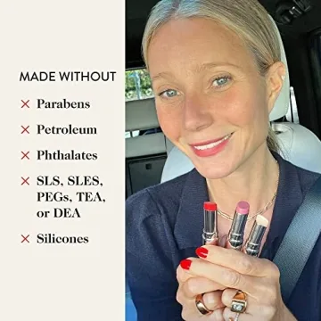 goop Beauty Lip Balm Trio | Moisturizing & Hydrating Lip Balm for Chapped, Cracked & Dry Lips | Clear, Peony, and Tomato | Lip Tint with Nourishing Formula | Petroleum & Paraben Free | 0.16 oz Each