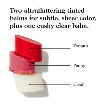 goop Beauty Lip Balm Trio | Moisturizing & Hydrating Lip Balm for Chapped, Cracked & Dry Lips | Clear, Peony, and Tomato | Lip Tint with Nourishing Formula | Petroleum & Paraben Free | 0.16 oz Each