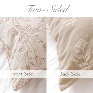 SageSelvas Farmhouse Decorative Throw Pillow Cover 14X36, Cream Accent Lumbar Throw Pillow for Bed, Floral Neutral Beige Cotton Pillowcase for Couch Sofa Living Room, 1PC