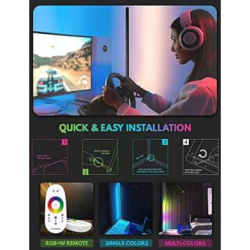 Ankishi RGB Color Changing Corner Floor Lamp with Remote